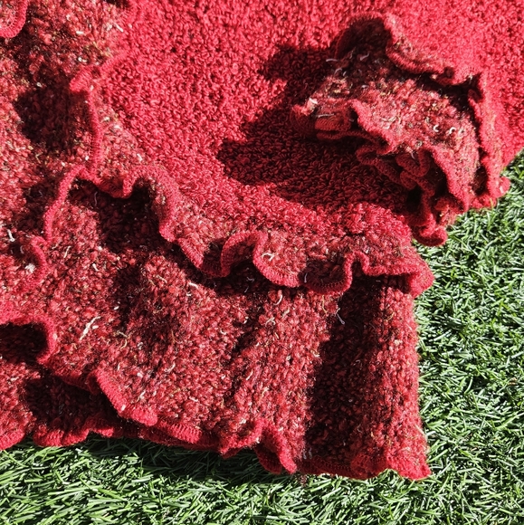 Gizel Sweater Cardigan Vintage Cardigan Red 1X Shoulder Pads 2-Button Closure - Picture 15 of 16